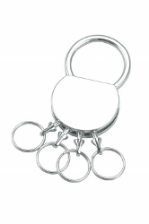 KR6 Polished metal key ring with 4 rings